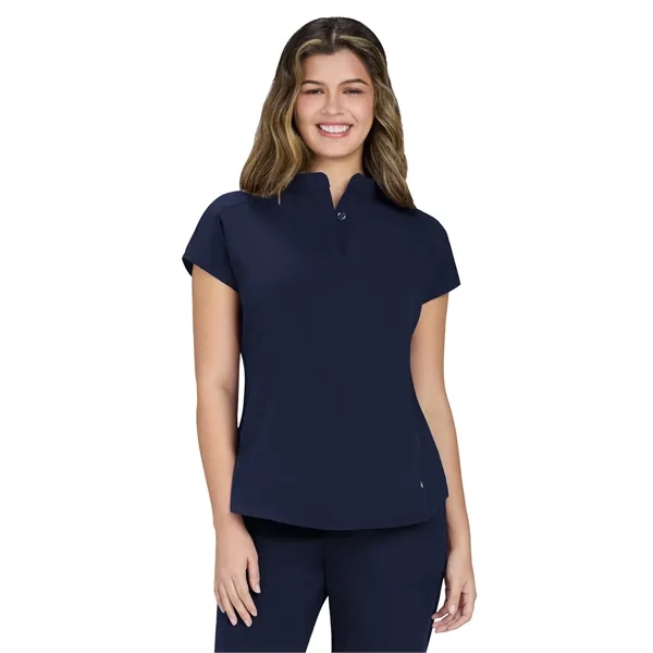 koi - Next Gen - Womens Two-Pocket Button Closure Scrub Top - koi - Next Gen - Womens Two-Pocket Button Closure Scrub Top - Image 5 of 7