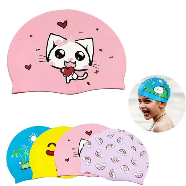 Custom Children Silicone Swimming Cap - Custom Children Silicone Swimming Cap - Image 0 of 3