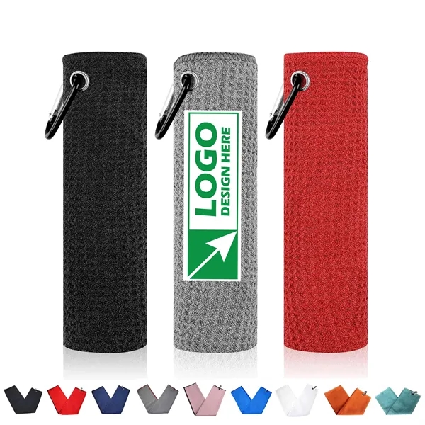 Microfiber Golf Towels with Carabiner Clip - Microfiber Golf Towels with Carabiner Clip - Image 0 of 10
