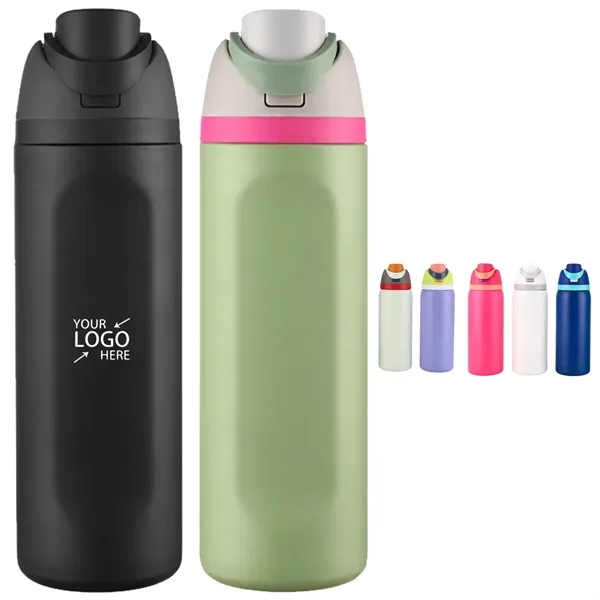 16 Oz Insulated Stainless Steel Water Bottle with Straw - 16 Oz Insulated Stainless Steel Water Bottle with Straw - Image 0 of 6