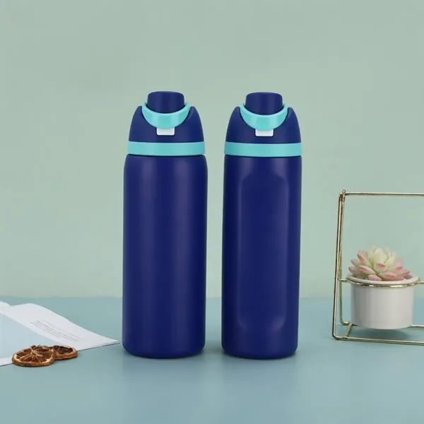 16 Oz Insulated Stainless Steel Water Bottle with Straw - 16 Oz Insulated Stainless Steel Water Bottle with Straw - Image 4 of 6