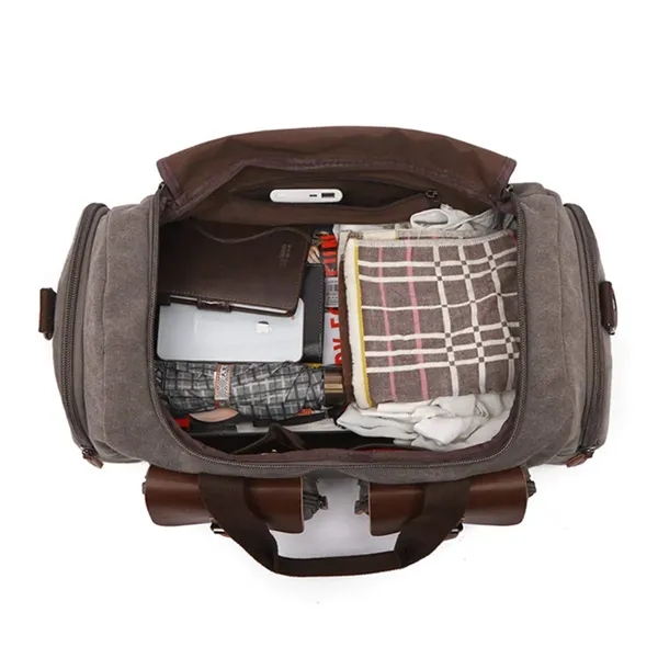 Large-capacity Wear-resistant Canvas Travel Bag - Large-capacity Wear-resistant Canvas Travel Bag - Image 3 of 11