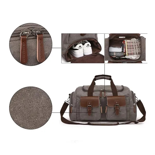 Large-capacity Wear-resistant Canvas Travel Bag - Large-capacity Wear-resistant Canvas Travel Bag - Image 4 of 11
