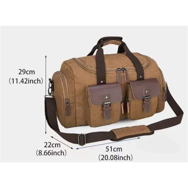 Large-capacity Wear-resistant Canvas Travel Bag - Large-capacity Wear-resistant Canvas Travel Bag - Image 6 of 11