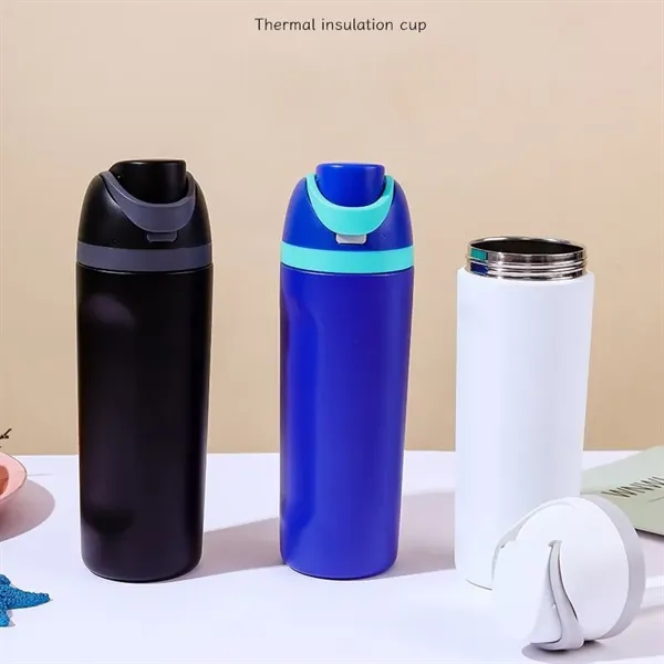 Vacuum Insulated Stainless Steel Water Bottle with Spout - Vacuum Insulated Stainless Steel Water Bottle with Spout - Image 4 of 9