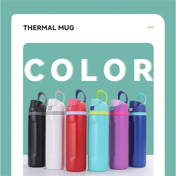 Vacuum Insulated Stainless Steel Water Bottle with Spout - Vacuum Insulated Stainless Steel Water Bottle with Spout - Image 6 of 9