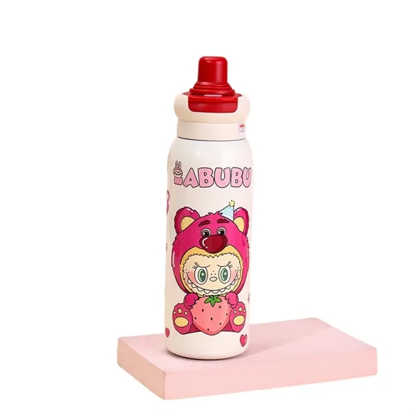 22 oz LABUBU Cartoon Insulated Dual-Drink Bottle with Straw - 22 oz LABUBU Cartoon Insulated Dual-Drink Bottle with Straw - Image 22 of 32