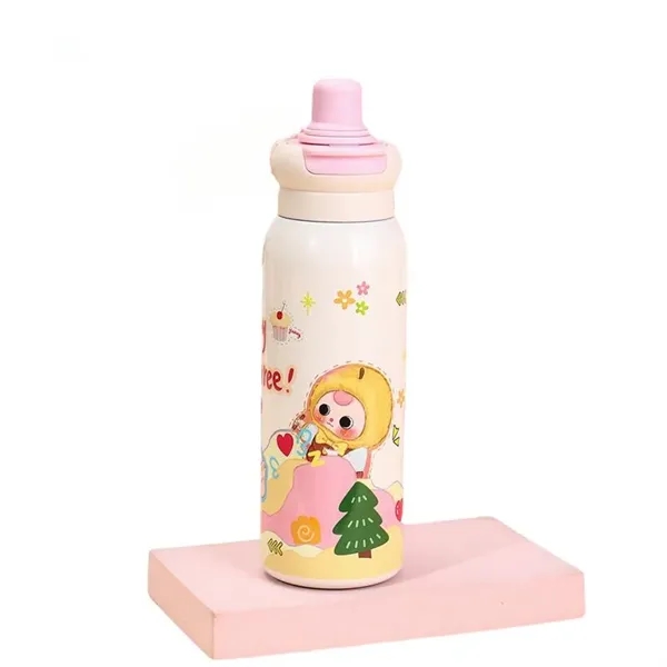 22 oz LABUBU Cartoon Insulated Dual-Drink Bottle with Straw - 22 oz LABUBU Cartoon Insulated Dual-Drink Bottle with Straw - Image 25 of 32