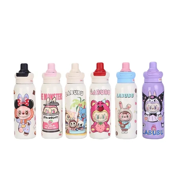 22 oz LABUBU Cartoon Insulated Dual-Drink Bottle with Straw - 22 oz LABUBU Cartoon Insulated Dual-Drink Bottle with Straw - Image 29 of 32