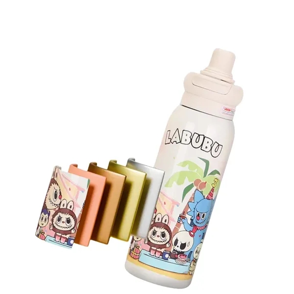 22 oz LABUBU Cartoon Insulated Dual-Drink Bottle with Straw - 22 oz LABUBU Cartoon Insulated Dual-Drink Bottle with Straw - Image 31 of 32
