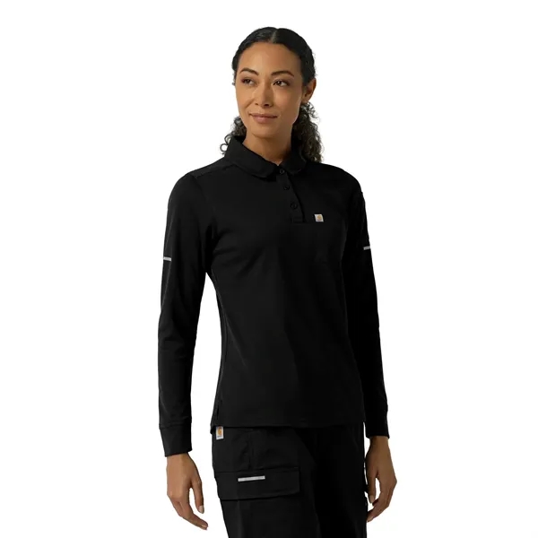 Rugged Flex RSCU Women's Heavyweight Long Sleeve Polo Scrub - Rugged Flex RSCU Women's Heavyweight Long Sleeve Polo Scrub - Image 0 of 8