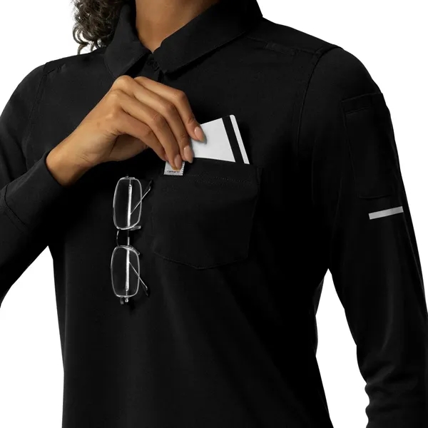 Rugged Flex RSCU Women's Heavyweight Long Sleeve Polo Scrub - Rugged Flex RSCU Women's Heavyweight Long Sleeve Polo Scrub - Image 1 of 8