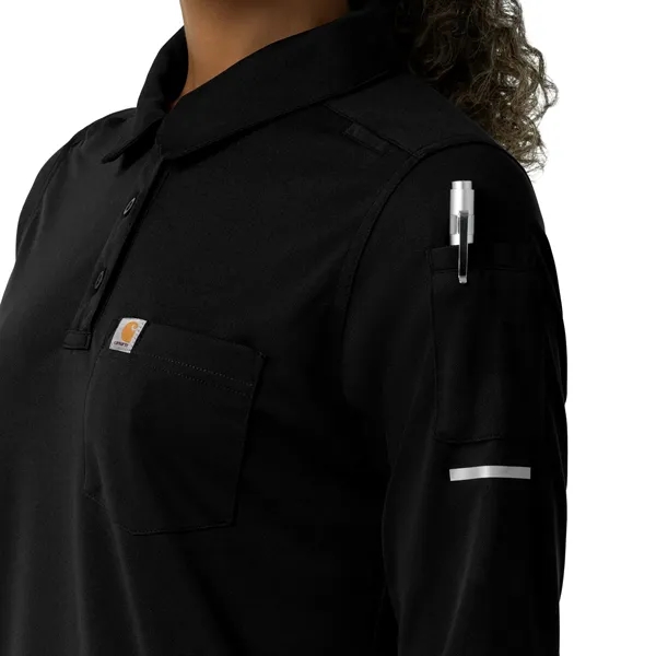 Rugged Flex RSCU Women's Heavyweight Long Sleeve Polo Scrub - Rugged Flex RSCU Women's Heavyweight Long Sleeve Polo Scrub - Image 2 of 8