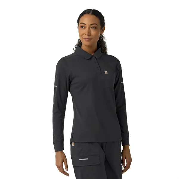 Rugged Flex RSCU Women's Heavyweight Long Sleeve Polo Scrub - Rugged Flex RSCU Women's Heavyweight Long Sleeve Polo Scrub - Image 8 of 8