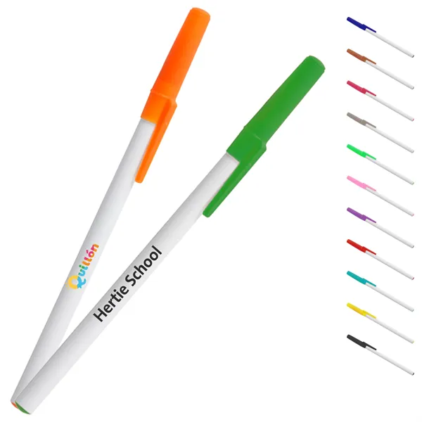 Durable Stick Pen w/ Colored Cap - Durable Stick Pen w/ Colored Cap - Image 0 of 13
