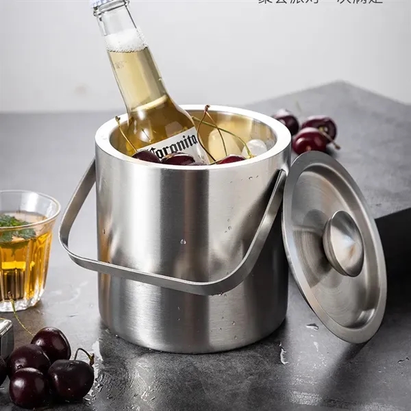 Double-Wall Stainless Steel Ice Bucket - Double-Wall Stainless Steel Ice Bucket - Image 0 of 2