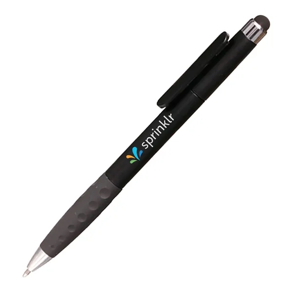 Ballpoint Twist Plastic Pens w/ Rubber Grip & Stylus Top - Ballpoint Twist Plastic Pens w/ Rubber Grip & Stylus Top - Image 5 of 5