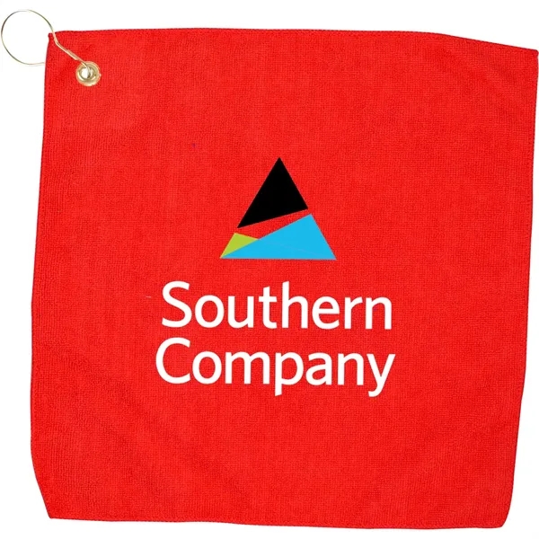 15" X 15" RPET Hemmed Golf Towel with Hook & Grommet - 15" X 15" RPET Hemmed Golf Towel with Hook & Grommet - Image 11 of 12