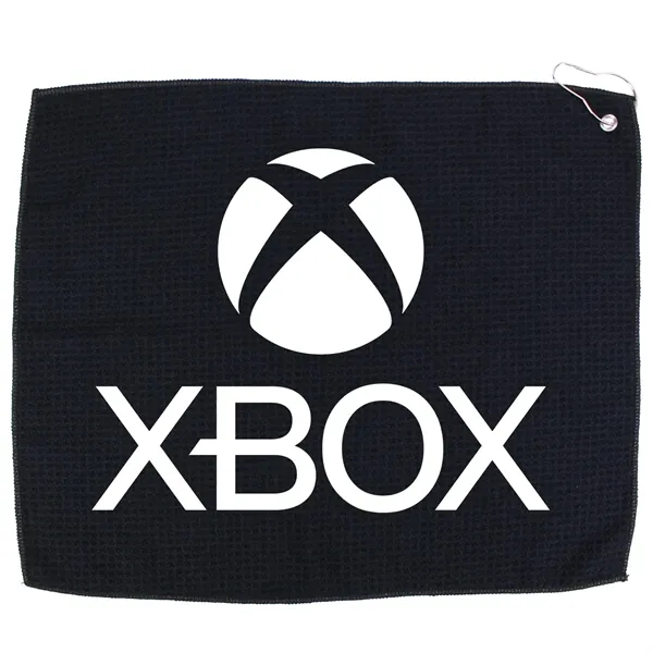 15" X 18" RPET Waffle Golf Towel with Hook & Grommet - 15" X 18" RPET Waffle Golf Towel with Hook & Grommet - Image 5 of 8