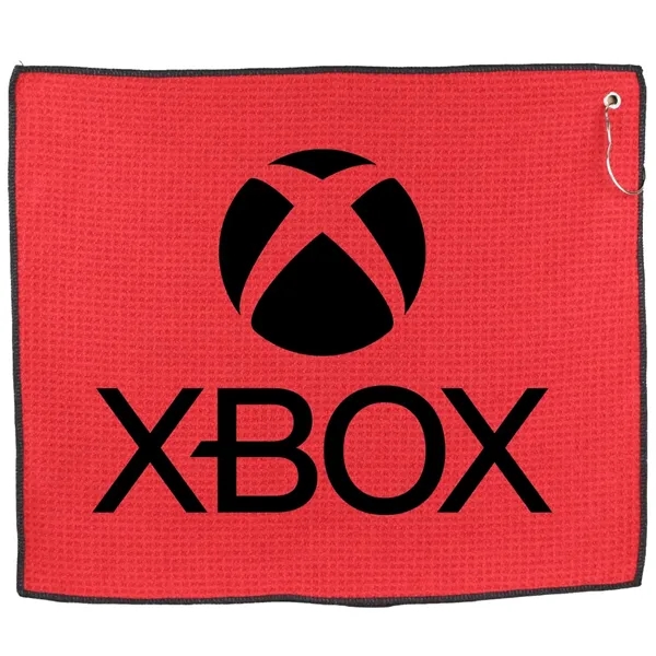 15" X 18" RPET Waffle Golf Towel with Hook & Grommet - 15" X 18" RPET Waffle Golf Towel with Hook & Grommet - Image 3 of 8