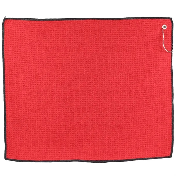 15" X 18" RPET Waffle Golf Towel with Hook & Grommet - 15" X 18" RPET Waffle Golf Towel with Hook & Grommet - Image 4 of 8