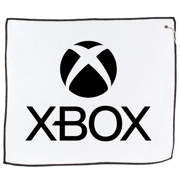 15" X 18" RPET Waffle Golf Towel with Hook & Grommet - 15" X 18" RPET Waffle Golf Towel with Hook & Grommet - Image 1 of 8