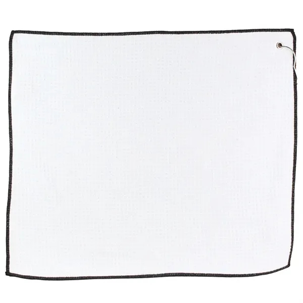 15" X 18" RPET Waffle Golf Towel with Hook & Grommet - 15" X 18" RPET Waffle Golf Towel with Hook & Grommet - Image 2 of 8