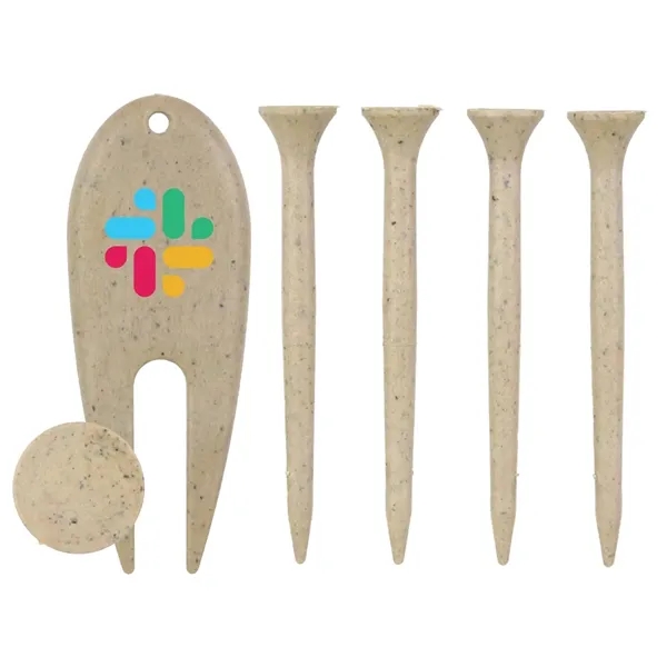 4 Coffee Golf Tees with Divot Tool and Ball Marker - 4 Coffee Golf Tees with Divot Tool and Ball Marker - Image 0 of 2