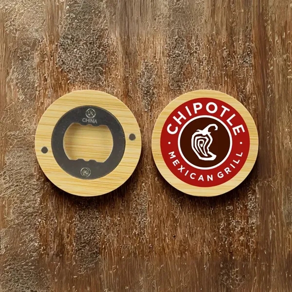 Magnetic Bamboo Bottle Opener - Magnetic Bamboo Bottle Opener - Image 1 of 3