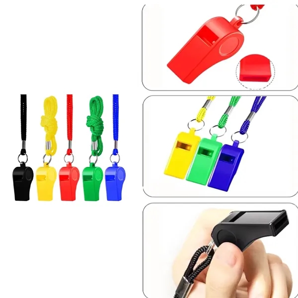 Durable ABS Whistle with Lanyard - Durable ABS Whistle with Lanyard - Image 3 of 5
