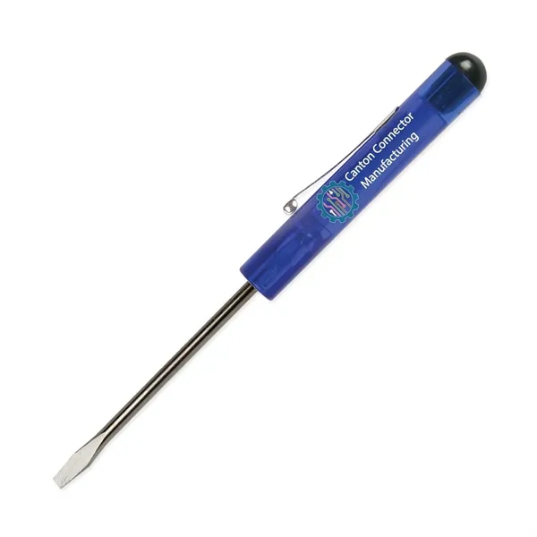 Pocket Screwdriver - Fixed 1/8" Flat Tip Blade w/ Button Top - Pocket Screwdriver - Fixed 1/8" Flat Tip Blade w/ Button Top - Image 18 of 22
