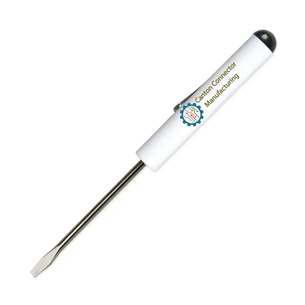 Pocket Screwdriver - Fixed 1/8" Flat Tip Blade w/ Button Top - Pocket Screwdriver - Fixed 1/8" Flat Tip Blade w/ Button Top - Image 20 of 22
