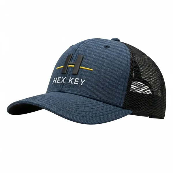 Embroidered Richardson Low Pro Heather Trucker Hat - Embroidered Richardson Low Pro Heather Trucker Hat - Image 0 of 1