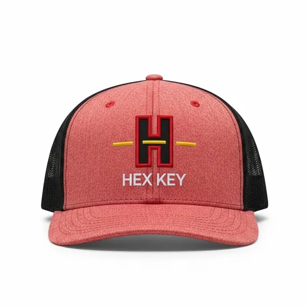 Embroidered Richardson Low Pro Heather Trucker Hat - Embroidered Richardson Low Pro Heather Trucker Hat - Image 1 of 1
