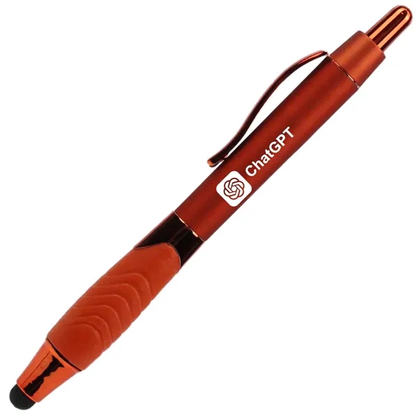 Recycled Rubberized Metallic Pen with Stylus Tip - Recycled Rubberized Metallic Pen with Stylus Tip - Image 9 of 14