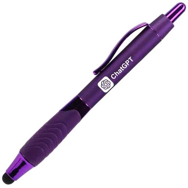 Recycled Rubberized Metallic Pen with Stylus Tip - Recycled Rubberized Metallic Pen with Stylus Tip - Image 11 of 14