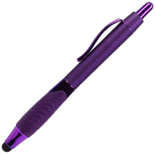 Recycled Rubberized Metallic Pen with Stylus Tip - Recycled Rubberized Metallic Pen with Stylus Tip - Image 12 of 14