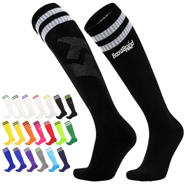 Athletic Knee-High Socks with Striped Cuff - Athletic Knee-High Socks with Striped Cuff - Image 0 of 7