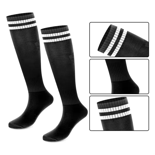 Athletic Knee-High Socks with Striped Cuff - Athletic Knee-High Socks with Striped Cuff - Image 3 of 7