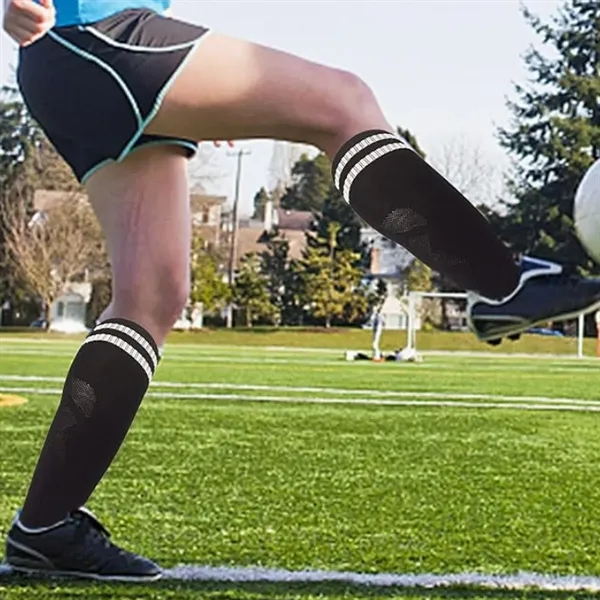 Athletic Knee-High Socks with Striped Cuff - Athletic Knee-High Socks with Striped Cuff - Image 7 of 7