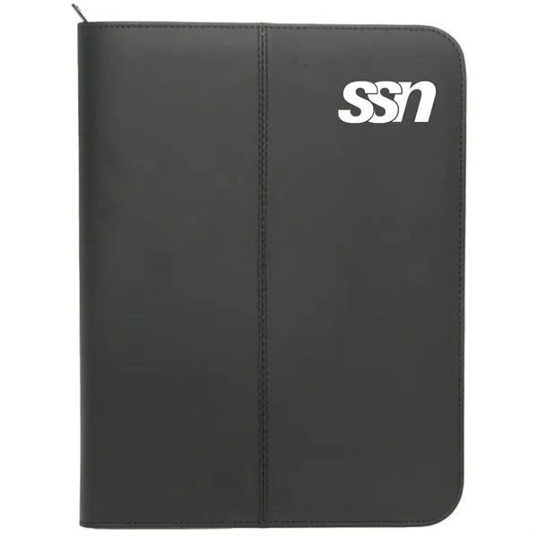 Premium Zippered Leather Portfolio w/ Pen Loop & Two Pockets - Premium Zippered Leather Portfolio w/ Pen Loop & Two Pockets - Image 3 of 3