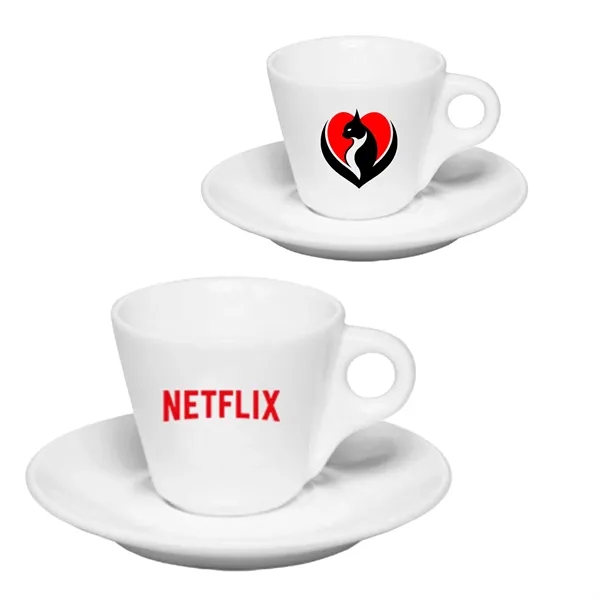 2.75 oz. Espresso Porcelain Cups with Saucer Sets - 2.75 oz. Espresso Porcelain Cups with Saucer Sets - Image 0 of 2