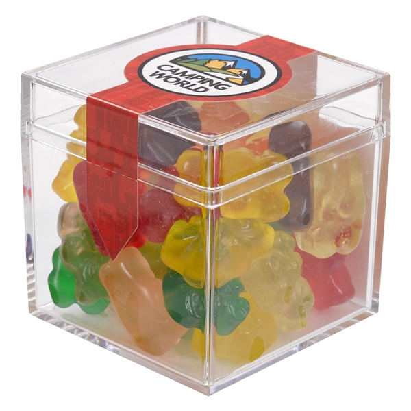 Cube Shaped Acrylic Container With Candy