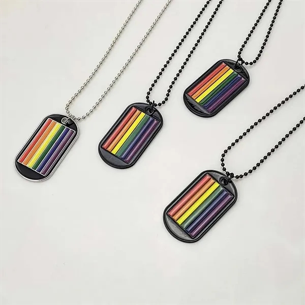 Metal Rainbow Pendant Necklace Pride Parade Accessories - Metal Rainbow Pendant Necklace Pride Parade Accessories - Image 3 of 4