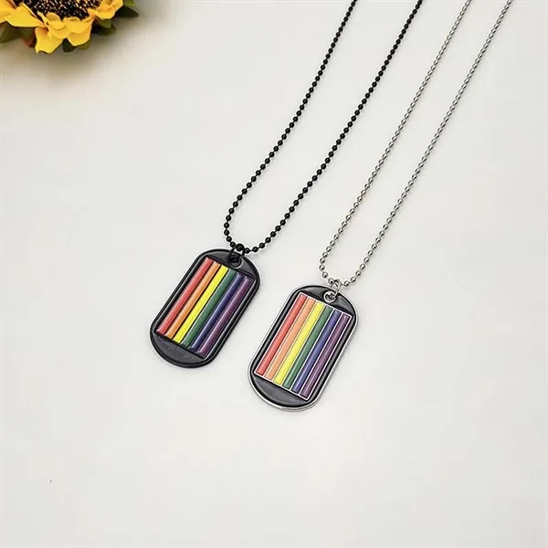 Metal Rainbow Pendant Necklace Pride Parade Accessories - Metal Rainbow Pendant Necklace Pride Parade Accessories - Image 4 of 4