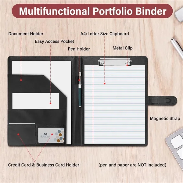 Professional Padfolio Portfolio Binder with Clipboard - Professional Padfolio Portfolio Binder with Clipboard - Image 1 of 3