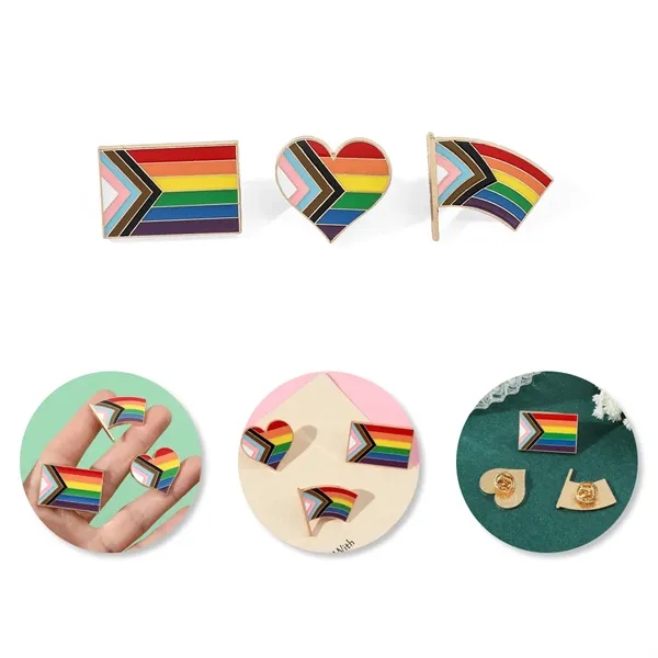 Metal Rainbow Heart Flag Pin Pride Parade Accessories - Metal Rainbow Heart Flag Pin Pride Parade Accessories - Image 0 of 5