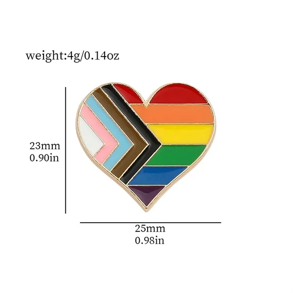 Metal Rainbow Heart Flag Pin Pride Parade Accessories - Metal Rainbow Heart Flag Pin Pride Parade Accessories - Image 1 of 5