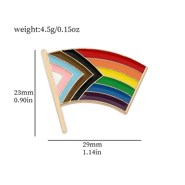 Metal Rainbow Heart Flag Pin Pride Parade Accessories - Metal Rainbow Heart Flag Pin Pride Parade Accessories - Image 3 of 5