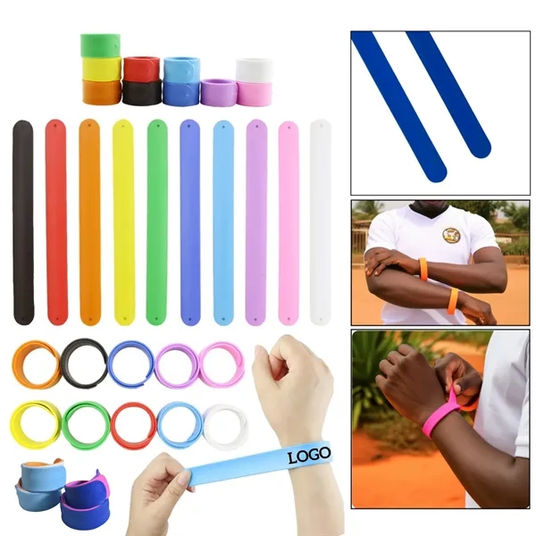 Custom Silicone Slap Bracelet Wristband - Custom Silicone Slap Bracelet Wristband - Image 0 of 11